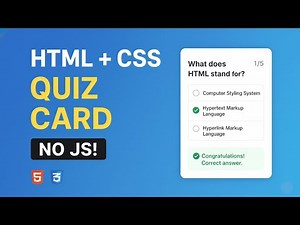 How to Create Interactive Quiz Card Using HTML & CSS (No JavaScript)
