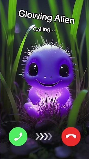 Glowing Alien Call 👽 #funny #calling #alien #aliens #prank #purple #cute #baby #kid #call #shorts