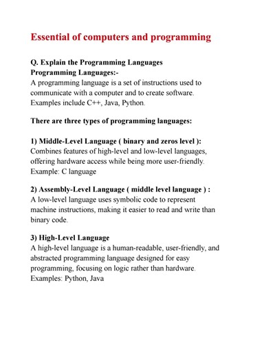 Introduction to Computer Programming | What is it? Programming Language Types | Programming |