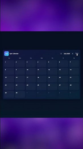 Epic Calendar Using HTML CSS & JavaScript
