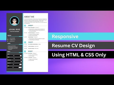 Responsive Resume CV Design Using HTML and CSS Only