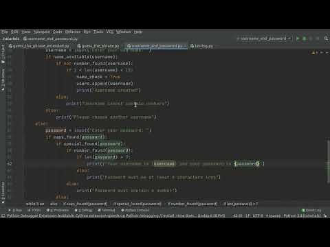 Project Based Python: Username and Password