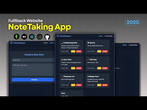 Build a Full-Stack Note Taking App with React, Node.js, & MongoDB | Please do one like😊