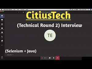 Technical Round | Real CitiusTech Automation (Selenium + Java) Testing interview on teams