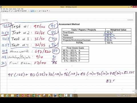 Calculating weighted grades