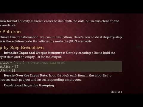 How to Efficiently Nest JSON Elements in Python from SQL Data