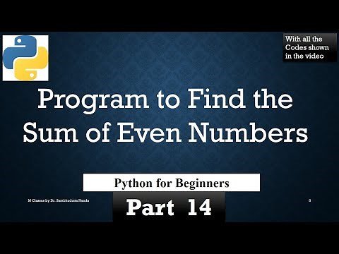 A Simple Python Program to Find the Sum of Even Numbers