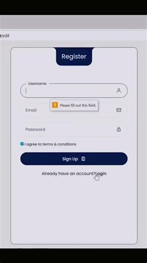 🚀 Login & Registration System Using HTML CSS & JavaScript | Full Project 🔐