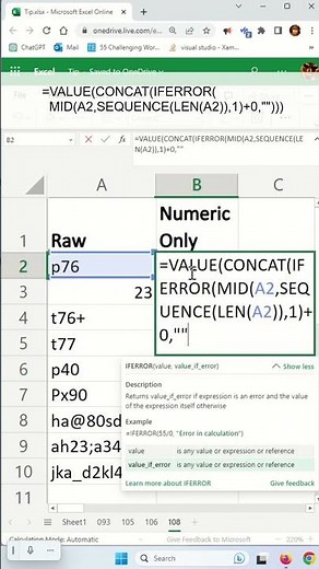 Formula to ignore letters/special characters in cells and only put numbers - Excel Tips and Tricks