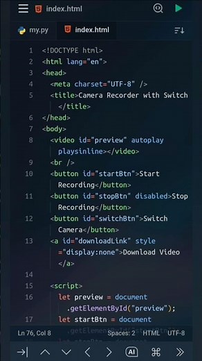 MediaRecorder API JavaScript Tutorial | Front & Back Camera Toggle + Recording #js #javascript
