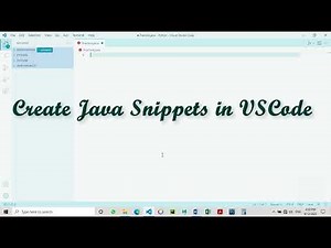 How to create java snippets in VSCode