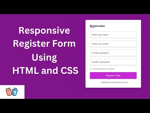 How to Create Register Form Using HTML CSS | Sign Up Form
