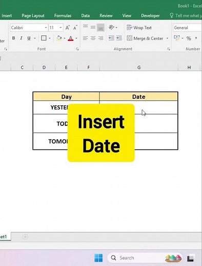 || How to insert date in an excel sheet using formulas | Today ||