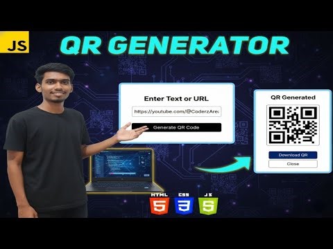 QR Code Generator using html css and javascript | How to make a qr code generator in html | #project