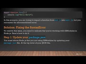 Resolving the SyntaxError: Cannot use import statement outside a module in Node.js
