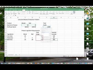 Simple Linear Programming Using Excel Solver