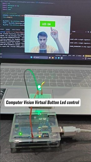 Computer Vision LED Control with Python & Arduino #arduino #python