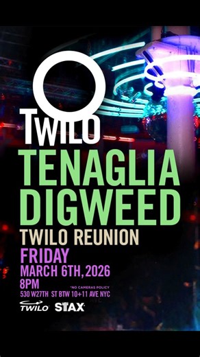 Danny Tenaglia DJ on Instagram: "I am extremely happy to officially announce that YES , it’s true! We are coming back to 530 West 27th Street, NYC: the original home of Sound Factory, then TWILO, and briefly Spirit. TWILO is back in 2026, 30 years after I began my residency there in 1996! Friday, March 6 - We welcome a VERY special guest and true TWILO legend: DJ JOHN DIGWEED! Saturday, March 7 (my birthday!) - I’ll be playing All Night Long in the main room, a tribute not only to TWILO classics