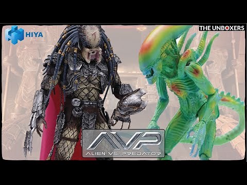 Alien vs Predator: Thermal Vision Alien Warrior & Elder Predator Figures by Hiya Toys