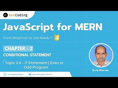 Check Even or Odd Number in JavaScript | if Statement Program | New Series