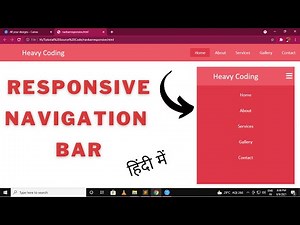 how to make responsive navigation bar using html and css in Hindi | responsive navbar in html css
