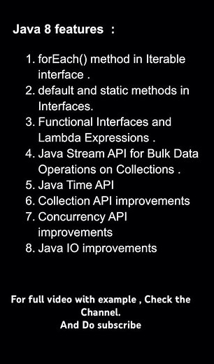 Java 8 features in short #functionalprogramming #java8 #javaprogramming #java8features