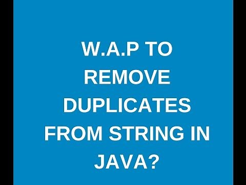 How to remove the duplicates From String in java | Learn With Krishna Sandeep