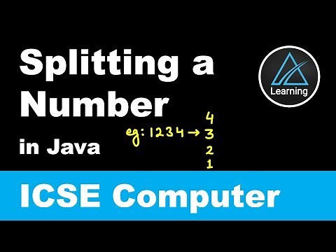 Splitting a number into digits in Java | ICSE Class 10 Computer