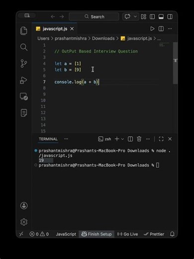 Array Concatenation | Javascript Interview Question #dsa #array #javascriptinterview #interview