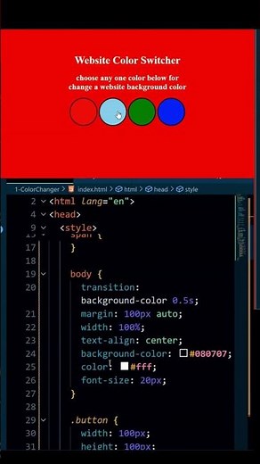 Building a multi color website using html CSS and JS | JavaScript Projects