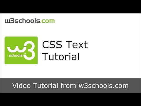 W3Schools CSS Text Tutorial