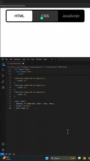 ✨ HTML CSS JavaScript Tabs Animation | Creative Tab Switch UI Design Live Preview #coding #html