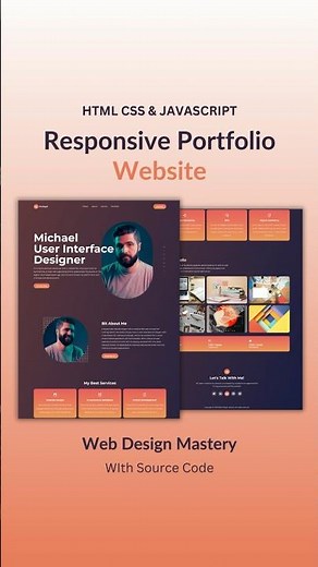 Simple Portfolio Website Using HTML CSS JavaScript #webdevelop #webdesign #htmlcsstutorial