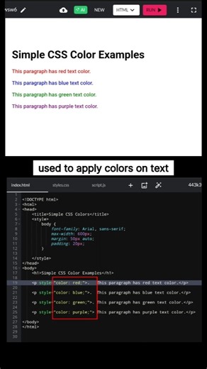 color property in css | how to change color of text in html #html #css #short | Code Alchemy