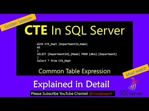 CTE | SQL CTE | CTE in SQL Server | sql common table expression | with cte in sql