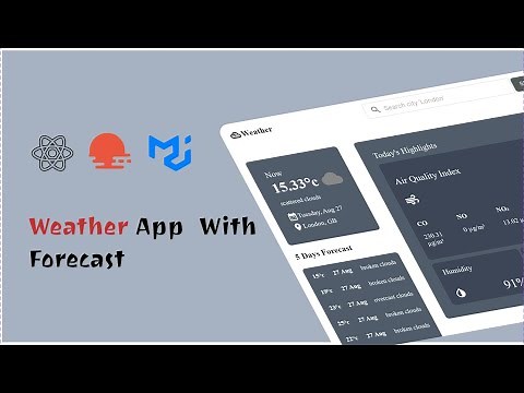 Build a weather application using React.js and Material-UI !!!