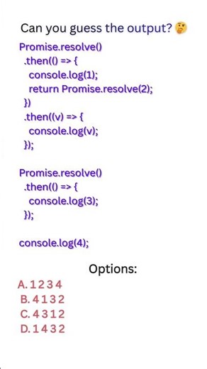 Promise Chain Order Explained 🤯 | JS Microtasks | Question 12