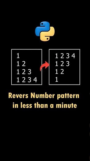 Get Reverse Number Pattern Less than a Minute in Python 🔄 | Python Pattern Programs | Mr JR