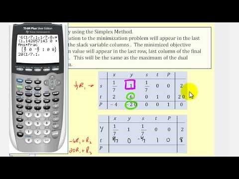 Solving a Standard Minimization Problem Using The Simplex Method (Duality)