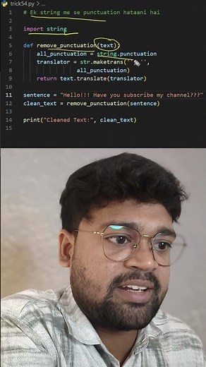 How to Remove Punctuation from a String in Python ✂️ | Using Only string Module [Hindi]