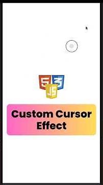 Custom Cursor Effect using HTML, CSS & JavaScript | #cssanimation #coding