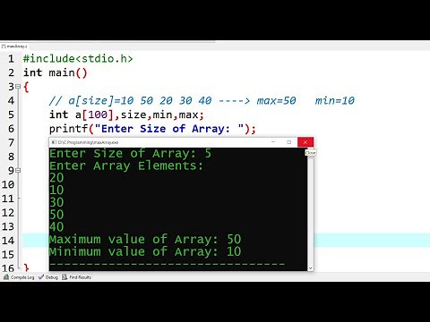 c program to find maximum and minimum element of array | Learn coding