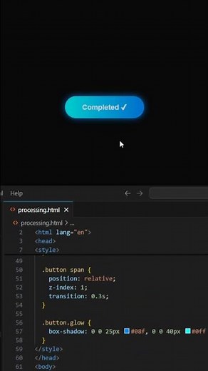 Animated Submit Button with Progress ✓ | HTML CSS JS #webdevelopment #coding#shorts