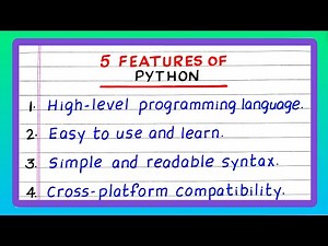 Features of Python | Five Features of Python | Features of Python Language