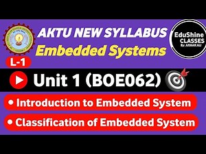 Embedded System AKTU | Unit - 1 |L-1 | Embedded System| Classification of Embedded System| BOE062