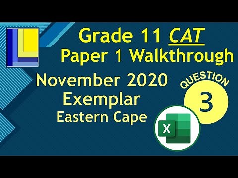 Computer Applications Technology Grade 11 Paper 1 November 2020 Q3 - Spreadsheets
