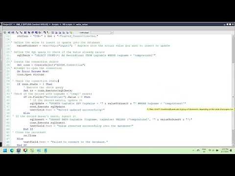 Siemens Wincc HMI VBscript to read, write and update tag value from MSSQL Database using tia portal