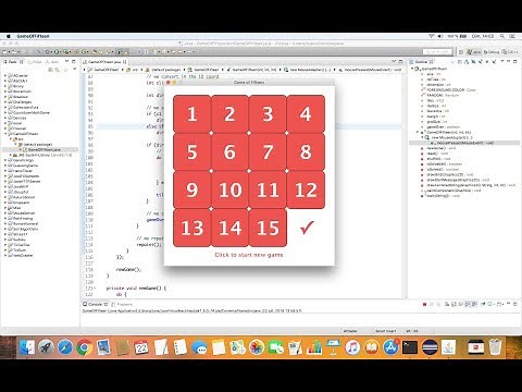 Developing a 15 Puzzle - Game of Fifteen in Java 8 with Eclipse