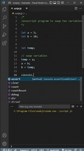 JavaScript Program to Swap Two Variables