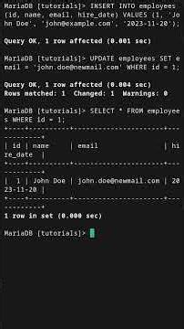 Update records with UPDATE statement